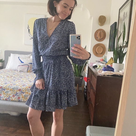 Michael Kors Knee Length Mini Navy White Dress - Picture 3 of 6